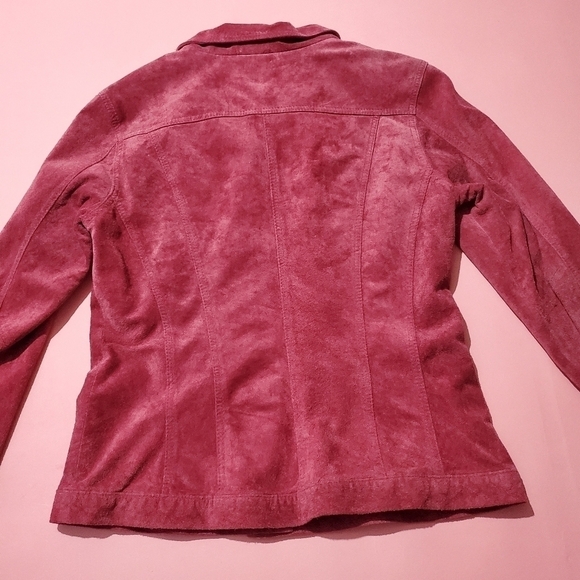 Totally 2000s Y2K Berry Pink Suede Jacket - Picture 9 of 10